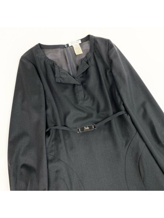 Celine A-line Dress with Carriage Belt 38 Gray Vintage main image 4